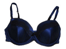 Limited Edition @ M&S Cobalt Blue Silk Blend Satin& Lace Push Up Bra 34DD??