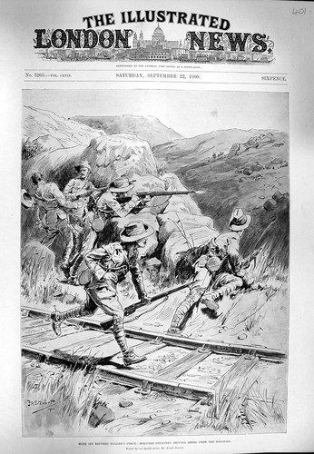 Original old antique print - old,