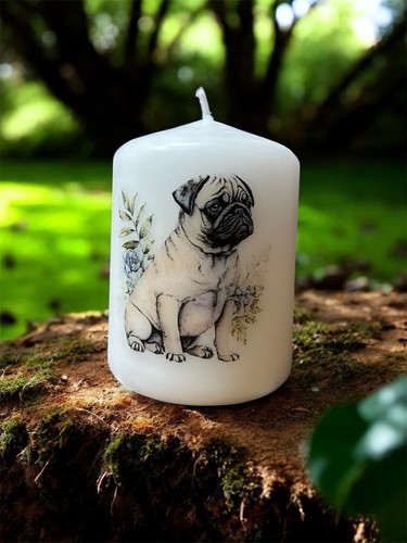 Pug dog candle - 8cm, 5.7cm