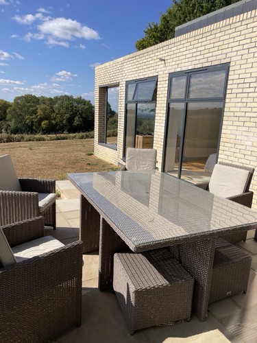 Brown rattan cube - rattan, garden