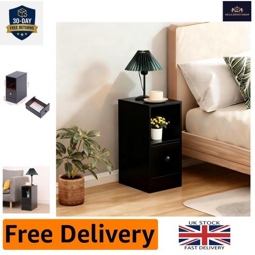 Stylish black bedside cabinet - bedside,
