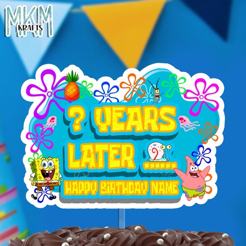 Spongebob theme cake topper - , 20