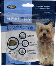VETIQ HEALTHY TREATS BREATH & DENTAL DOGS & PUPPIES TREATS WITH REAL DUCK 70G