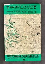 Thames Valley Traction Company Newbury South Midland 1951/52 Bus Timetable Map