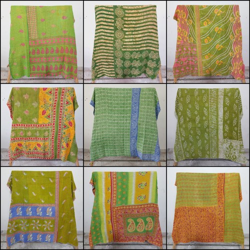 Handmade kantha quilt blanket - kantha,