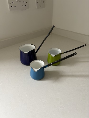 Three vintage enamel - vintage,
