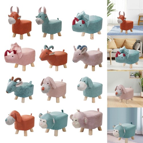 Animal footstool wood footrest - footstool,