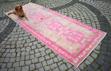 Vintage Pink Runner Rug 47'' x