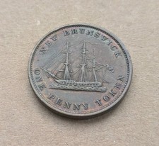 1843 new brunswick half penny - new,