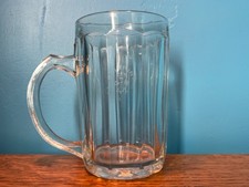 Rare Antique Half Pint Glass 10 Sided Ribbed GR64 Tankard Ale Beer Pub Vintage