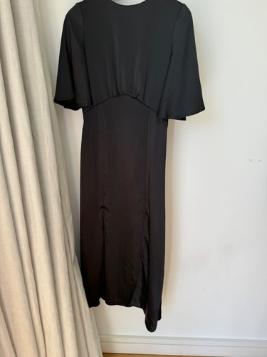 Nasty gal black satin - satin, slit