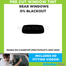 For Mazda MX-5 Hardtop  2007-2009 Pre Cut Window Tint Rear 0% Blackout Film