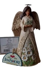 JIM SHORE Heartwood Creek Daisy Birthstone Angel - 6001565 APRIL