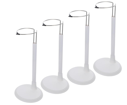 4pcs white doll stands - white,
