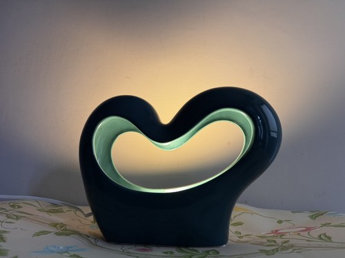 Teal love ceramic heart - teal,