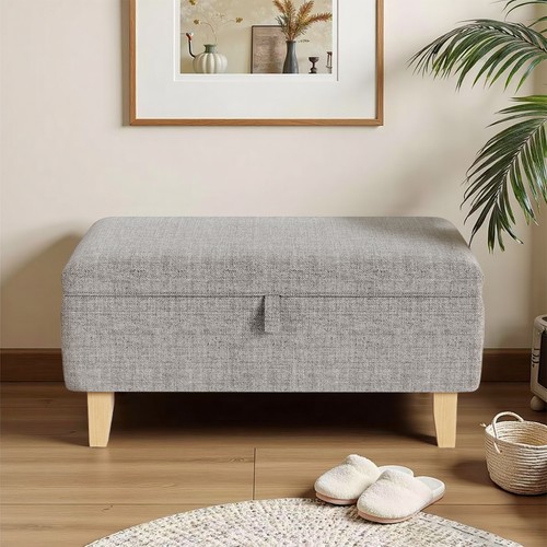 Light grey linen storage - grey,