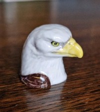 Hand Painted Thimble AMERICAN BALD EAGLE by Francesca - Staffordshire, England