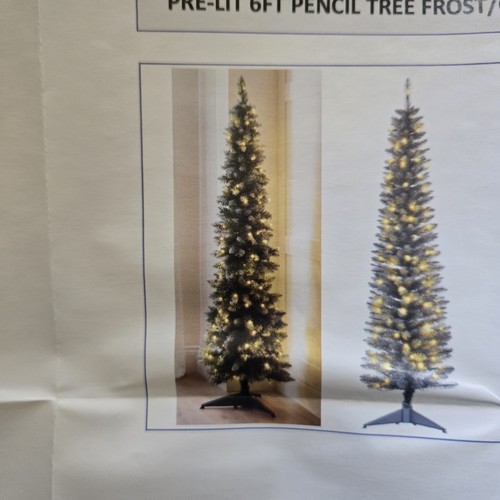 Pre lit pencil christmas tree - pre-lit,