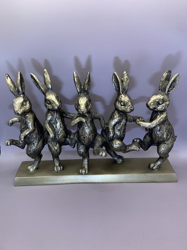 Dancing hares ornament gold - dancing,