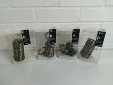 John Lewis Brass Toned Steel Curtain Rings (25mm Pole) And 4 Pole Ends Stops.