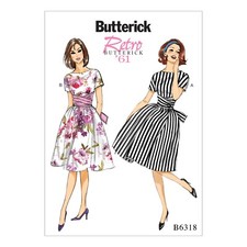 Butterick Easy SEWING PATTERN B6318 Misses Retro 1960s Dress Sizes 6-14 Or 14-22