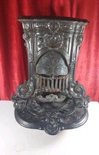 Vintage French Cast Iron Wood Burning Stove