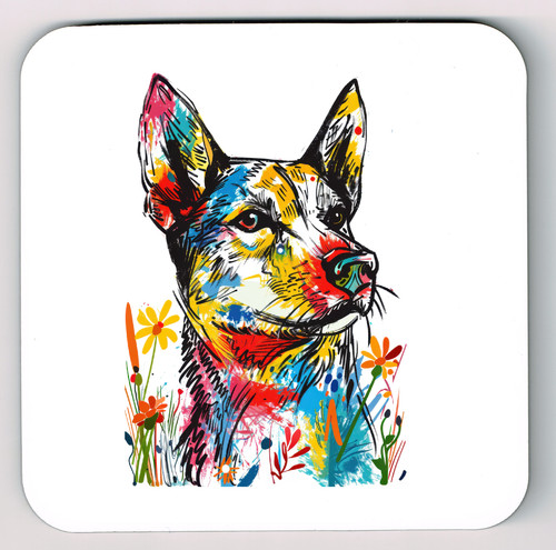 Siberian husky coaster doodle - coaster,,