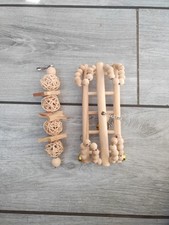 Parrot Bird Chewing Toy Parrot Cage Hanging Bite Wooden Block Birds Budgie Toys