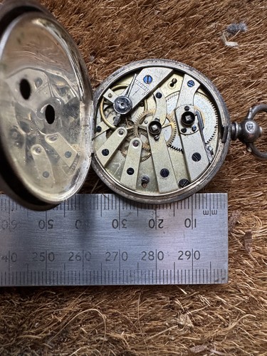 Antique 1890 silver pocket - 1890,