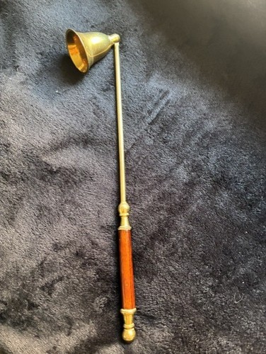 Vintage brass candle - candle, snuffer