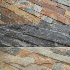 CUT SAMPLE 10x12cm Split Face Slate Stone Effect Porcelain Feature Wall Tiles