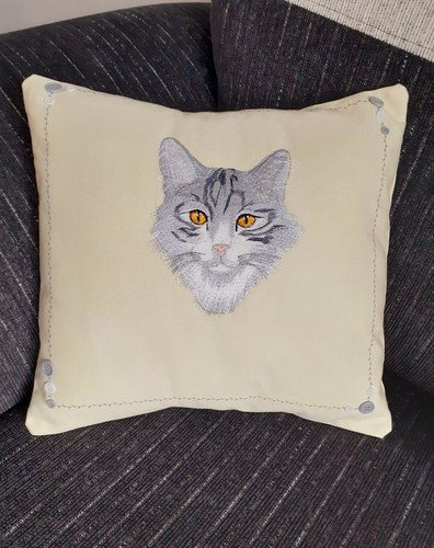 Tabby cat cushion - tabby,