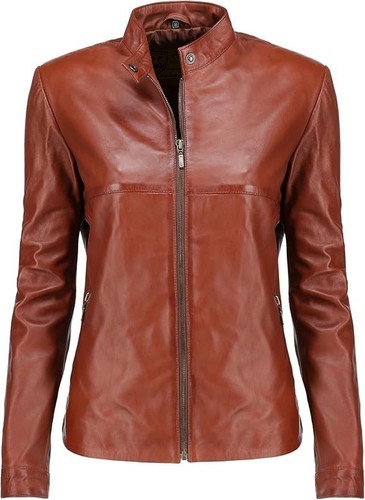 Ladies real leather biker - real,