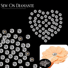 Sew on Rhinestone Clear Crystals Diamante Jewellery Making Wedding Sewing Dress