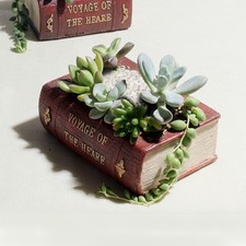 Vintage Resin Book Flower Pot