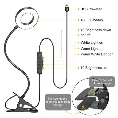 Led clip light dimmable - dimmable, desk