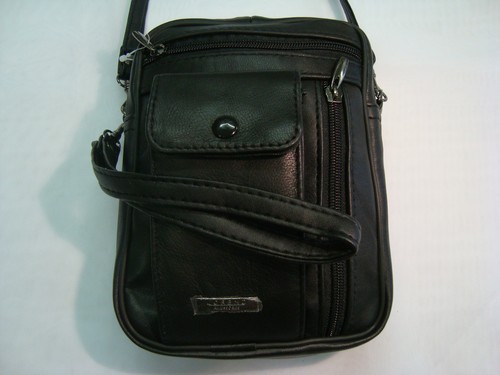Leather bag with wrist handle - leather,