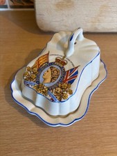 Queen Elizabeth II 1953 Official Royal Souvenir Cheese Dish By Sandland Ware
