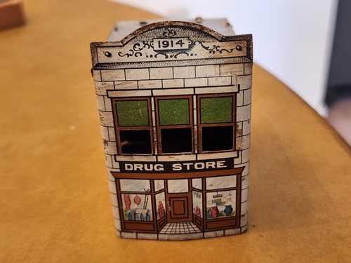 Old 1930s tin candy container - old,