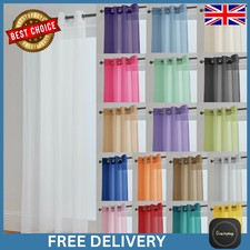 Single plain voile net curtain - plain,