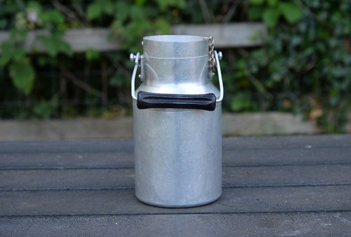 Vintage old aluminium - , milk