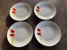 4 x Dunelm Poppy Dinner Plates
