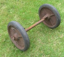 Vintage Slingsby Bradford & London Wheels And Axle Antique Barrow/Cart Wheels