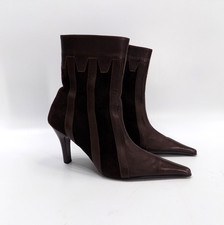 Brown Pointed Toe Boots UK 4