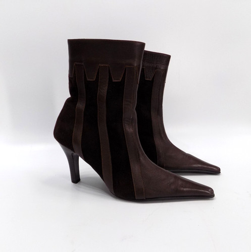 Brown pointed toe boots - boots, 4