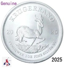 1 Oz 999 Fine Silver 2025 Krugerrand South African Mint Bullion Coin New & Pouch