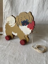 Antique wooden 1920s Pekinese