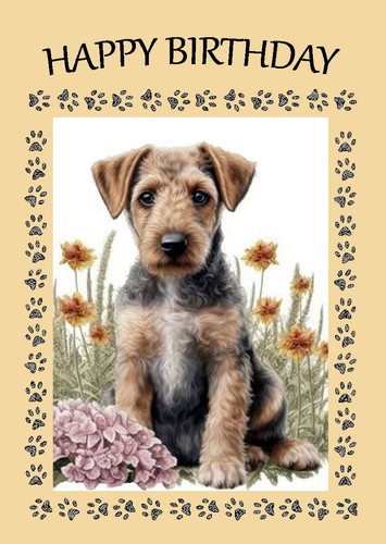 Airedale terrier dog birthday - airedale,