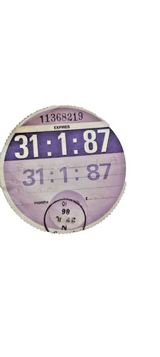1987 january vintage tax disc - 1987,