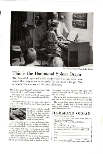 1961 print hammond organ - ad,
